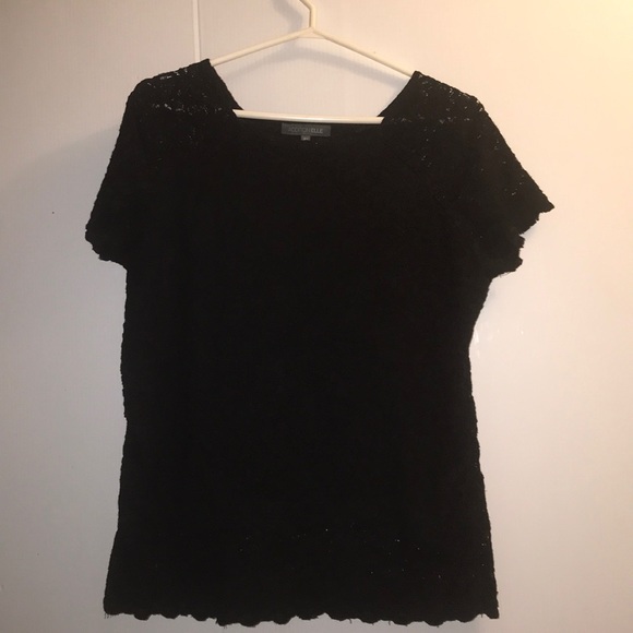 Black Lace Addition Elle top
